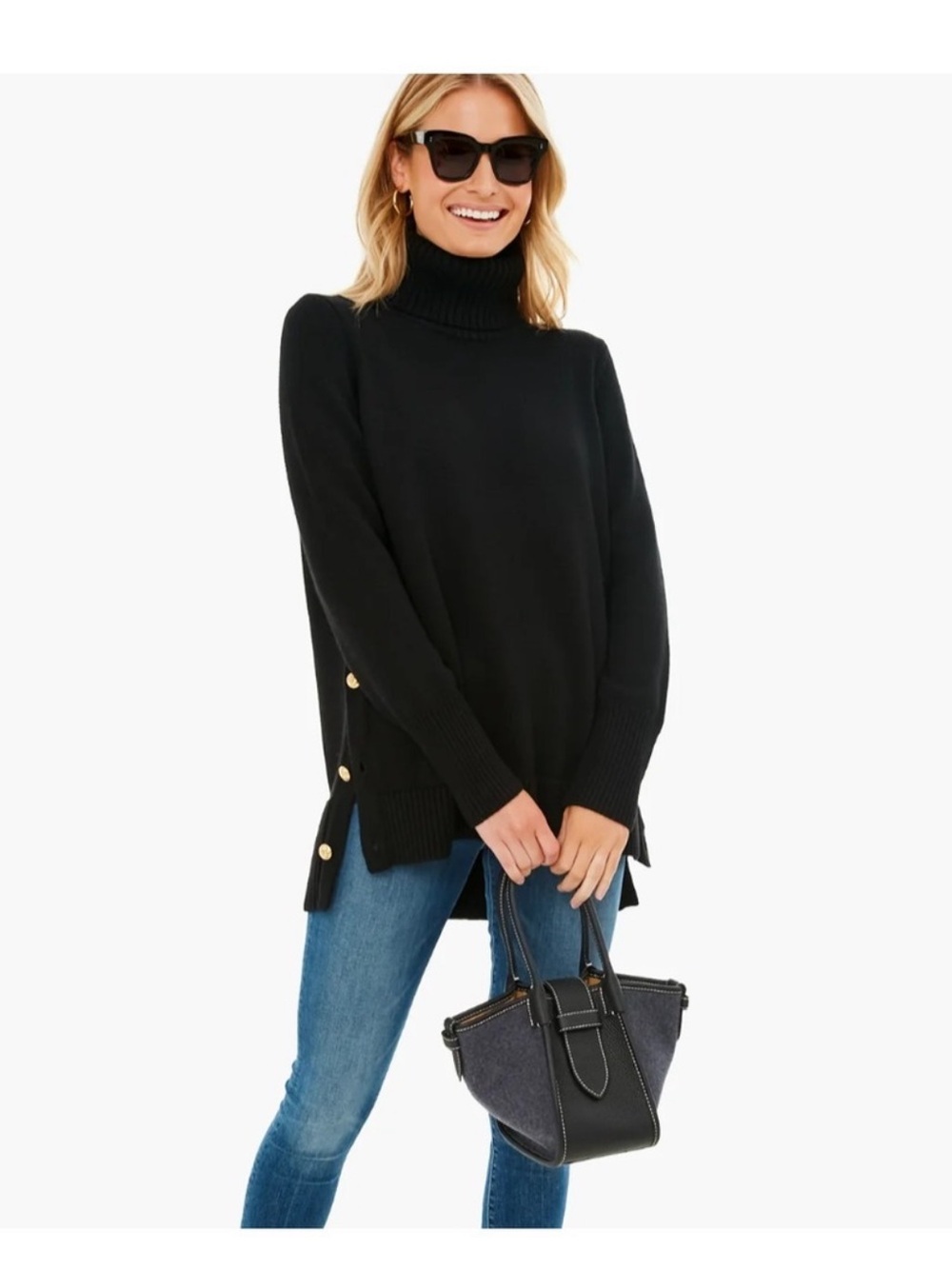 Tuckernuck Black Sophia Sweater 100% Wool Size XS NWT